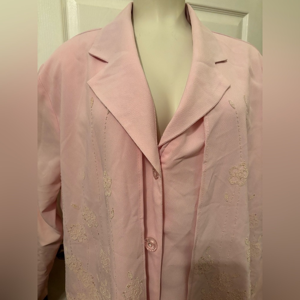 Vintage beaded mock twin set top 1X